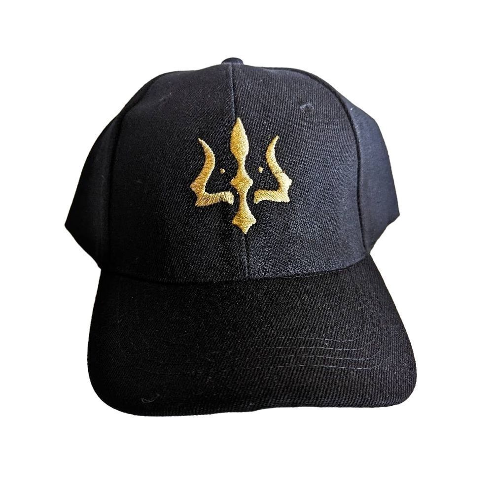 Golden Trishul Hat Spiritual Seekers Yogis Meditators Hindu Enthusiast Cap